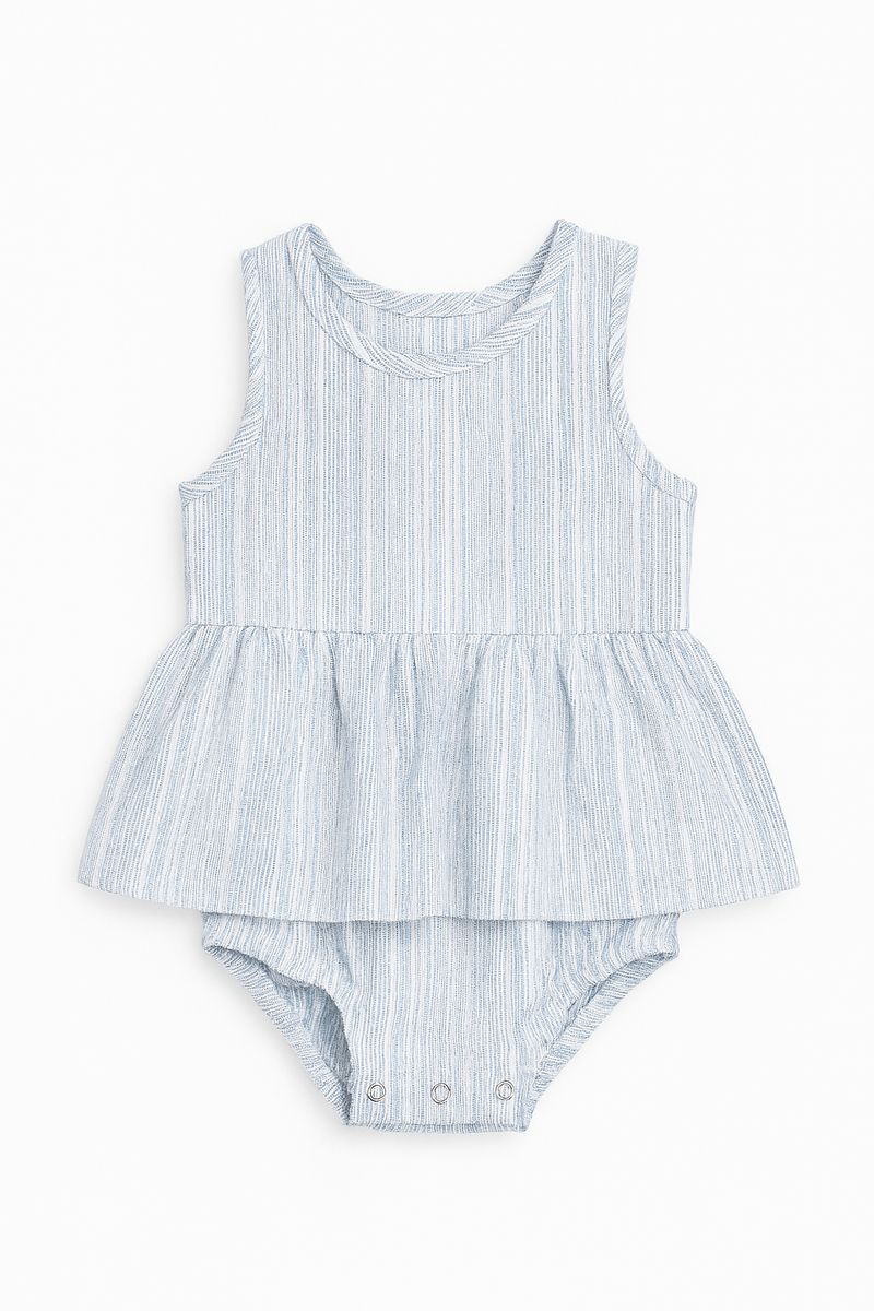 NELLIE ONESIE DRESS || BLUE STRIPE