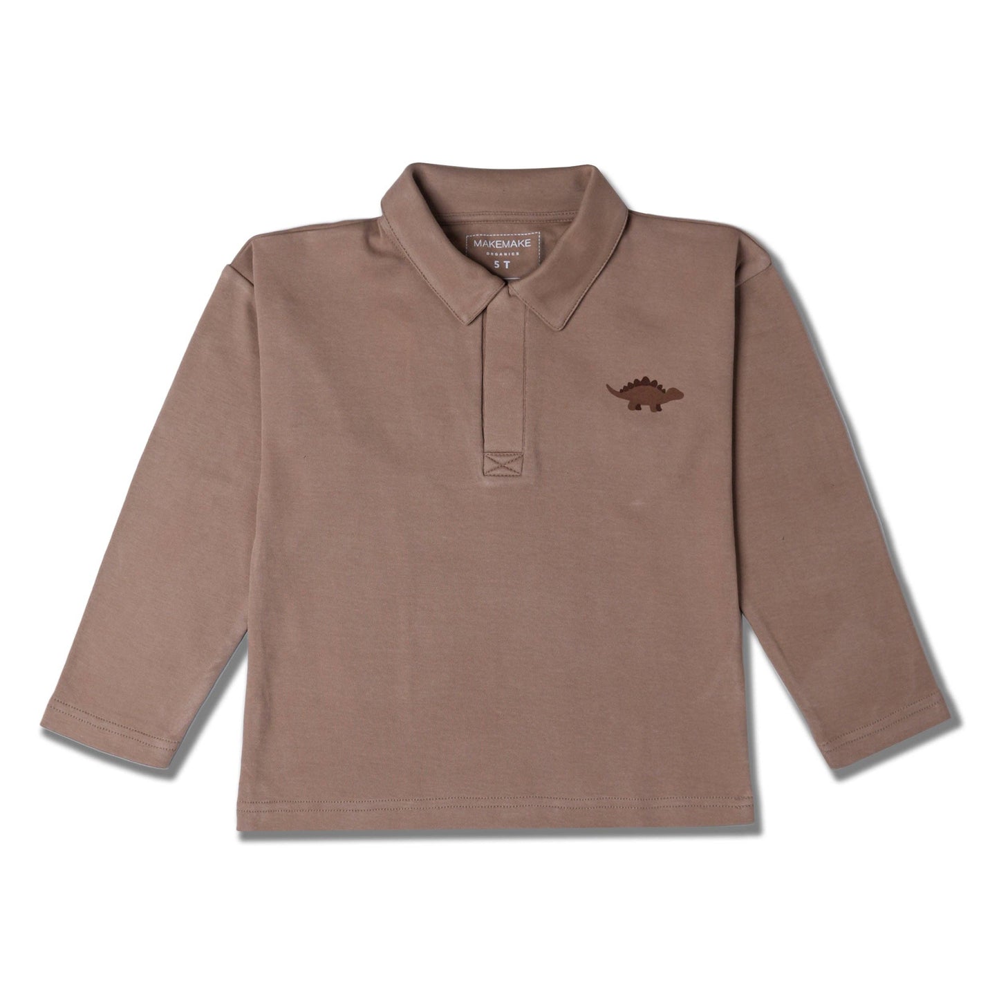 ORGANIC LONG SLEEVE POLO || TAUPE