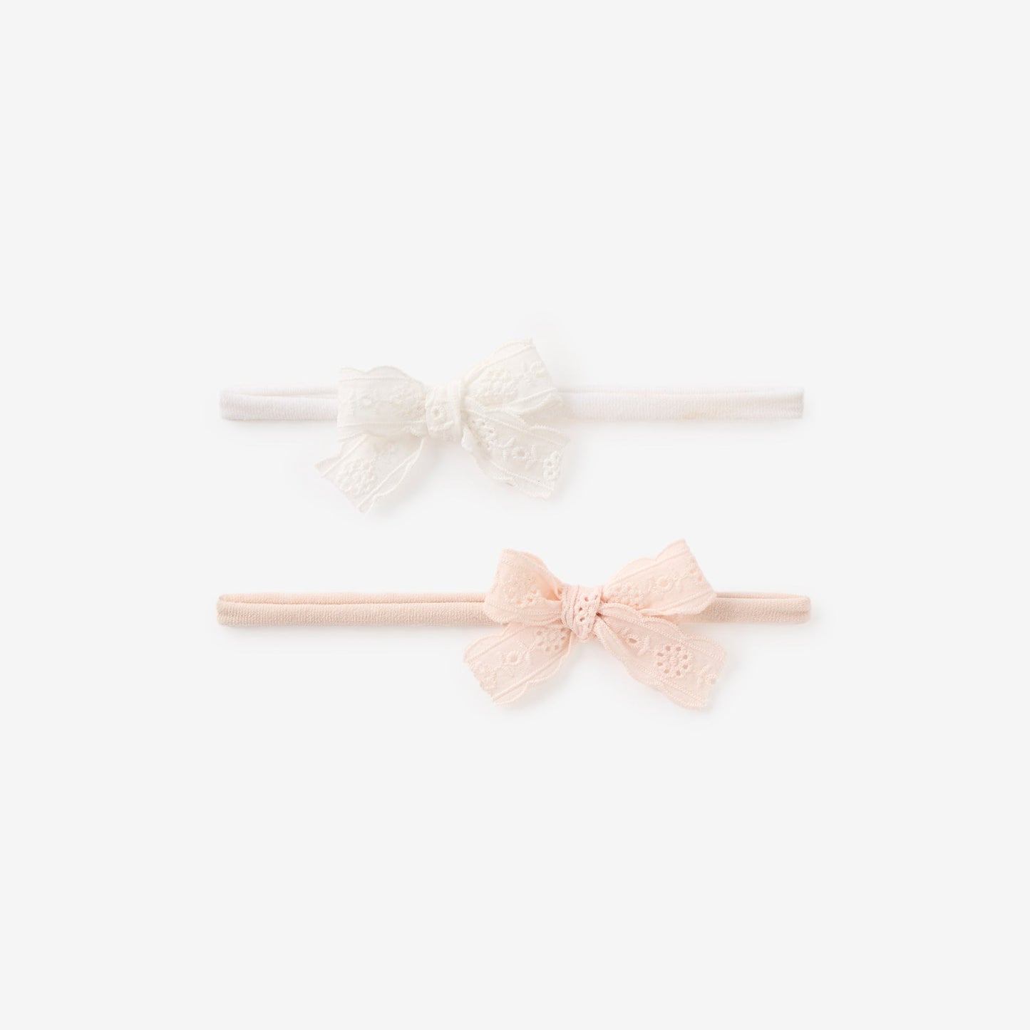 EYELET LACE BOW HEADBAND || 2 PK