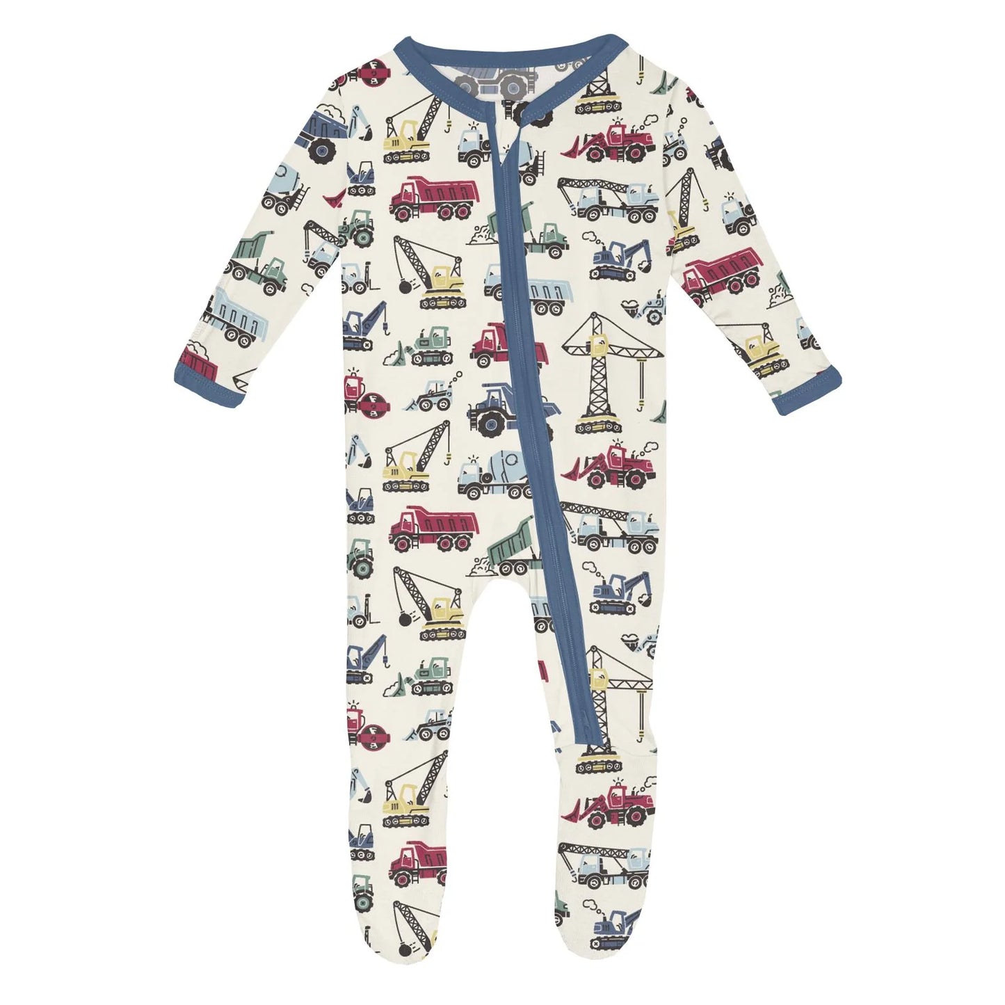 PRINT FOOTIE W/ 2 WAY ZIPPER || NATURAL CONSTRUCTION