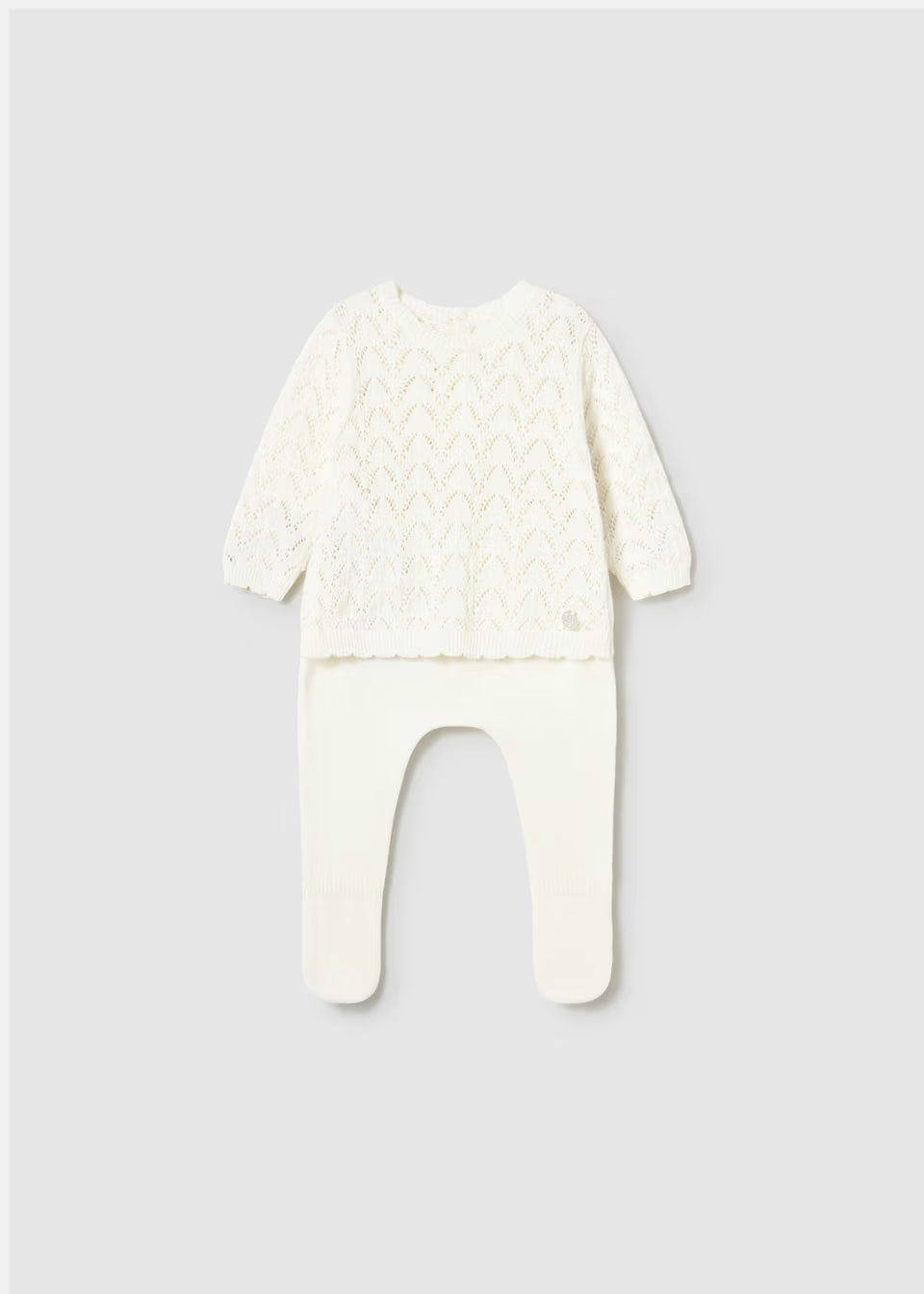 NEWBORN KNIT PANTS AND SWEATER SET || CERAMIC