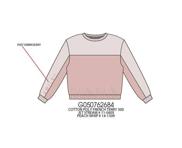 SMILE COLOR BLOCKED SWEATSHIRT