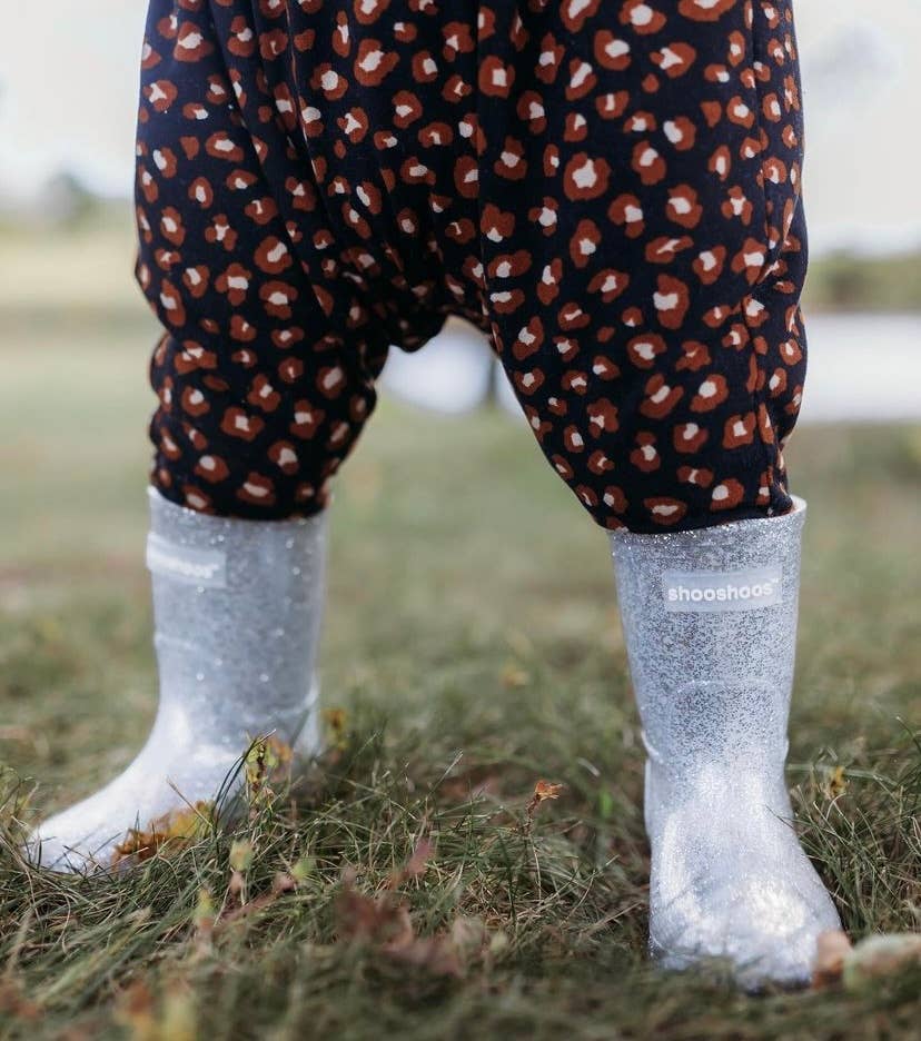 THE GLITZ RAIN BOOT || SILVER