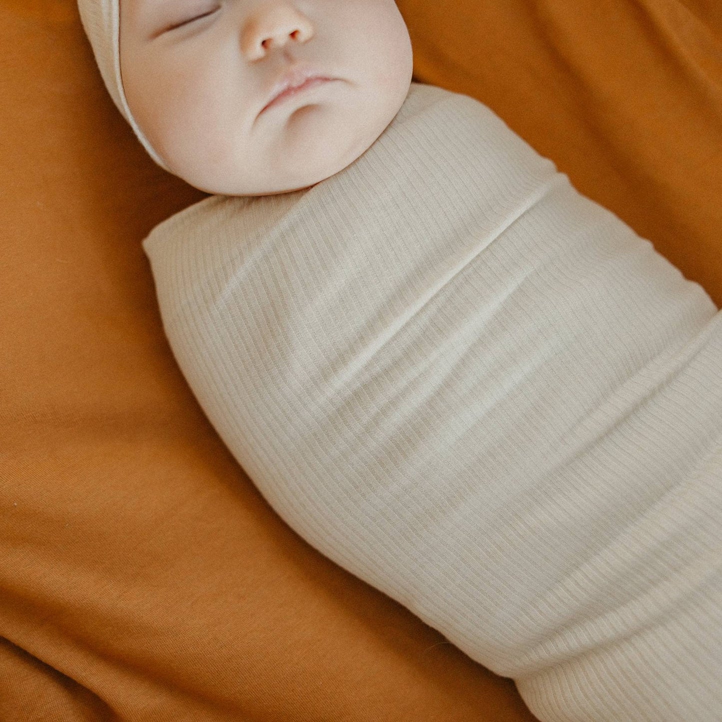 RIB KNIT SWADDLE BLANKET || MOONSTONE