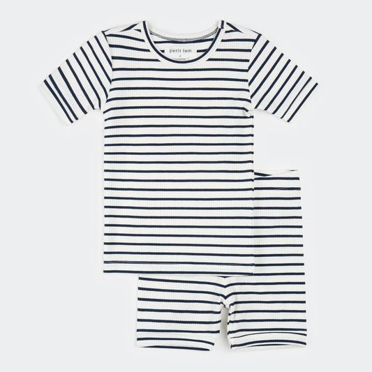 MODAL S/S SLEEP SET || NAVY STRIPE