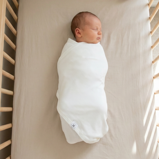 SWADDLE RIBBED || BRIGHT WHITE