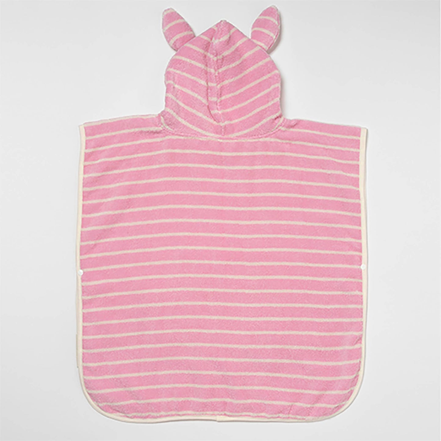 CHARACTER HOODED TOWEL || PINK STRIPE