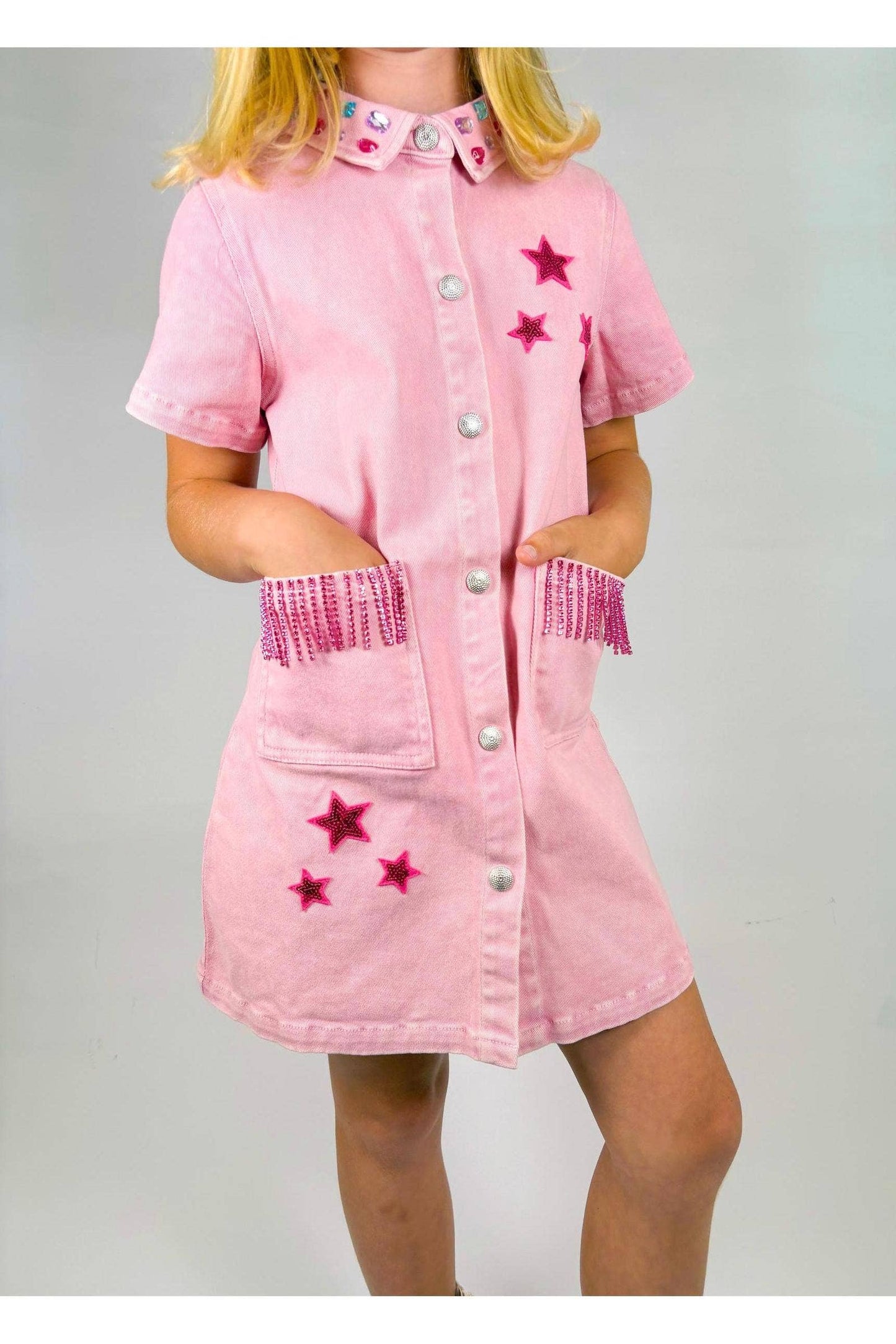 PINK DENIM DRESS