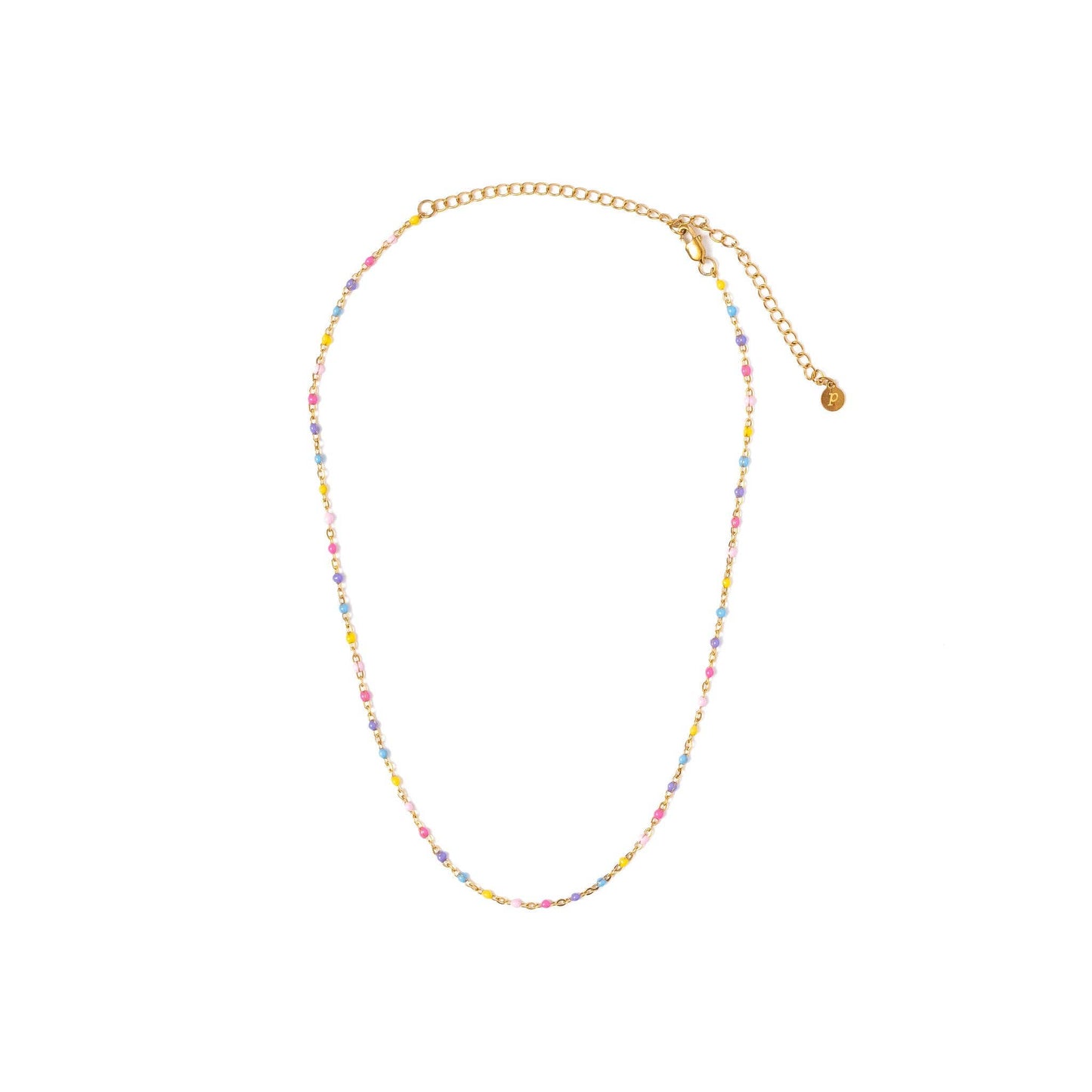 ENAMEL BEAD NECKLACE || PINK