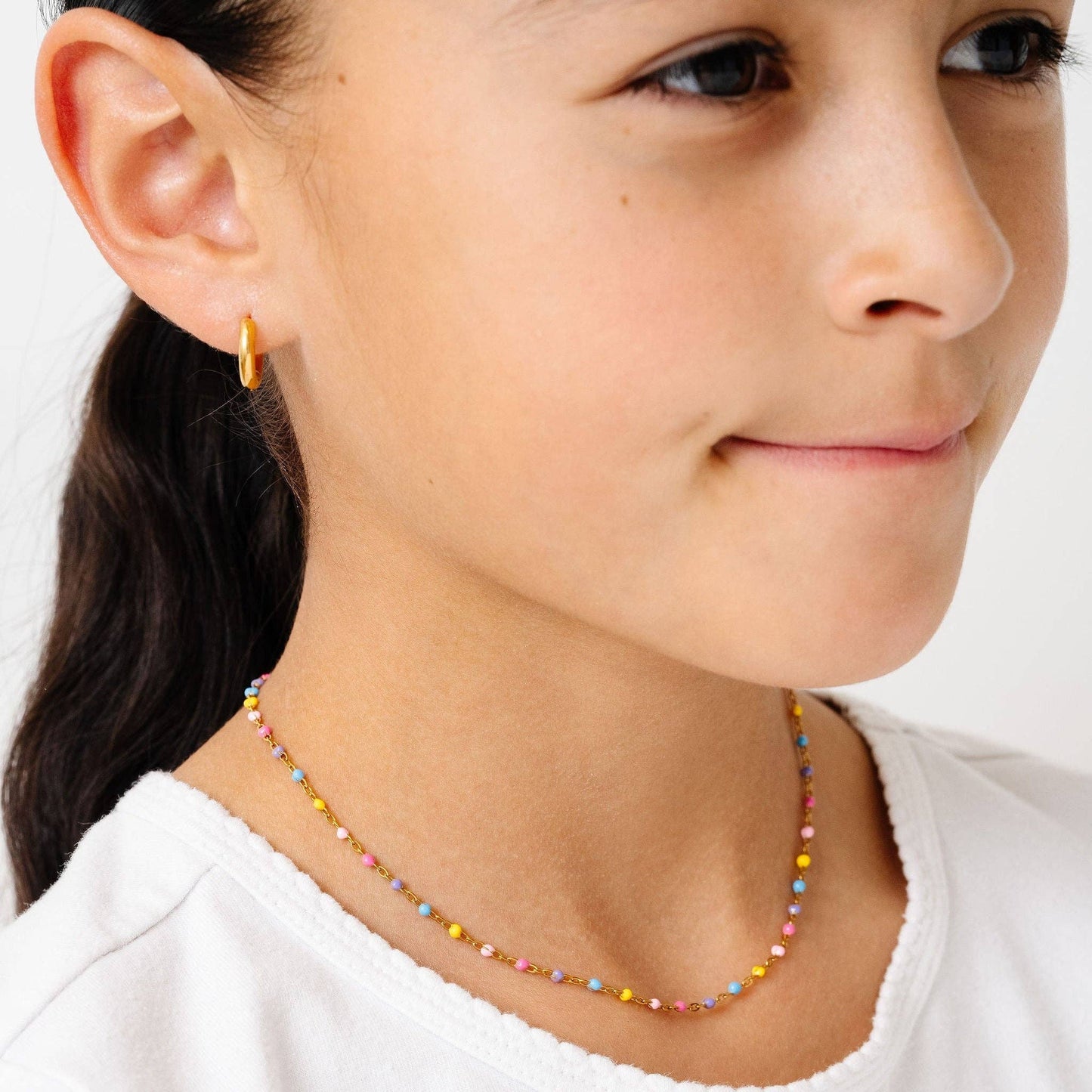 ENAMEL BEAD NECKLACE || PINK