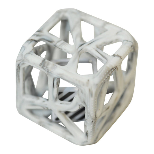 CHEW CUBE || SILICONE TEETHER RATTLE || MARBLE GREY