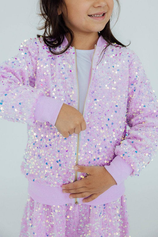 LILAC VELVET SEQUIN JACKET
