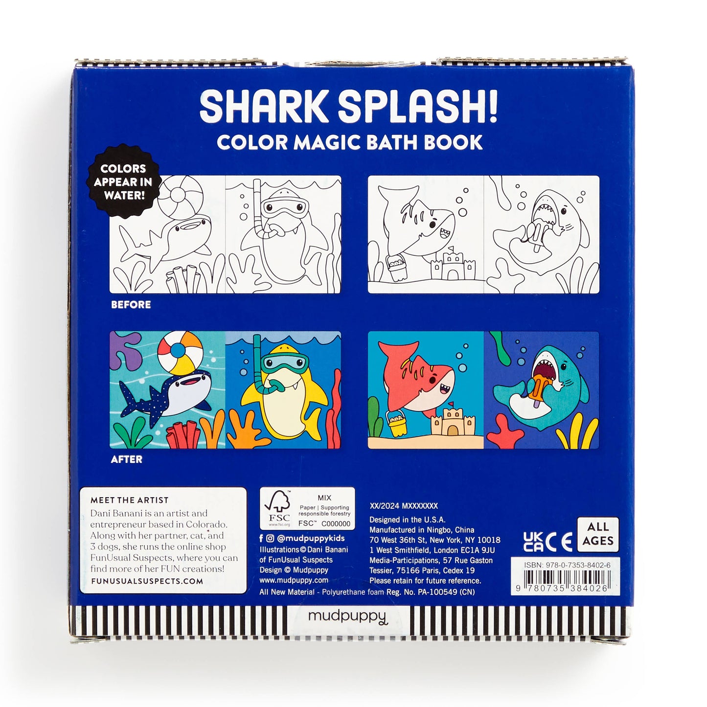 SHARK SPLASH! COLOR MAGIC BATH BOOK
