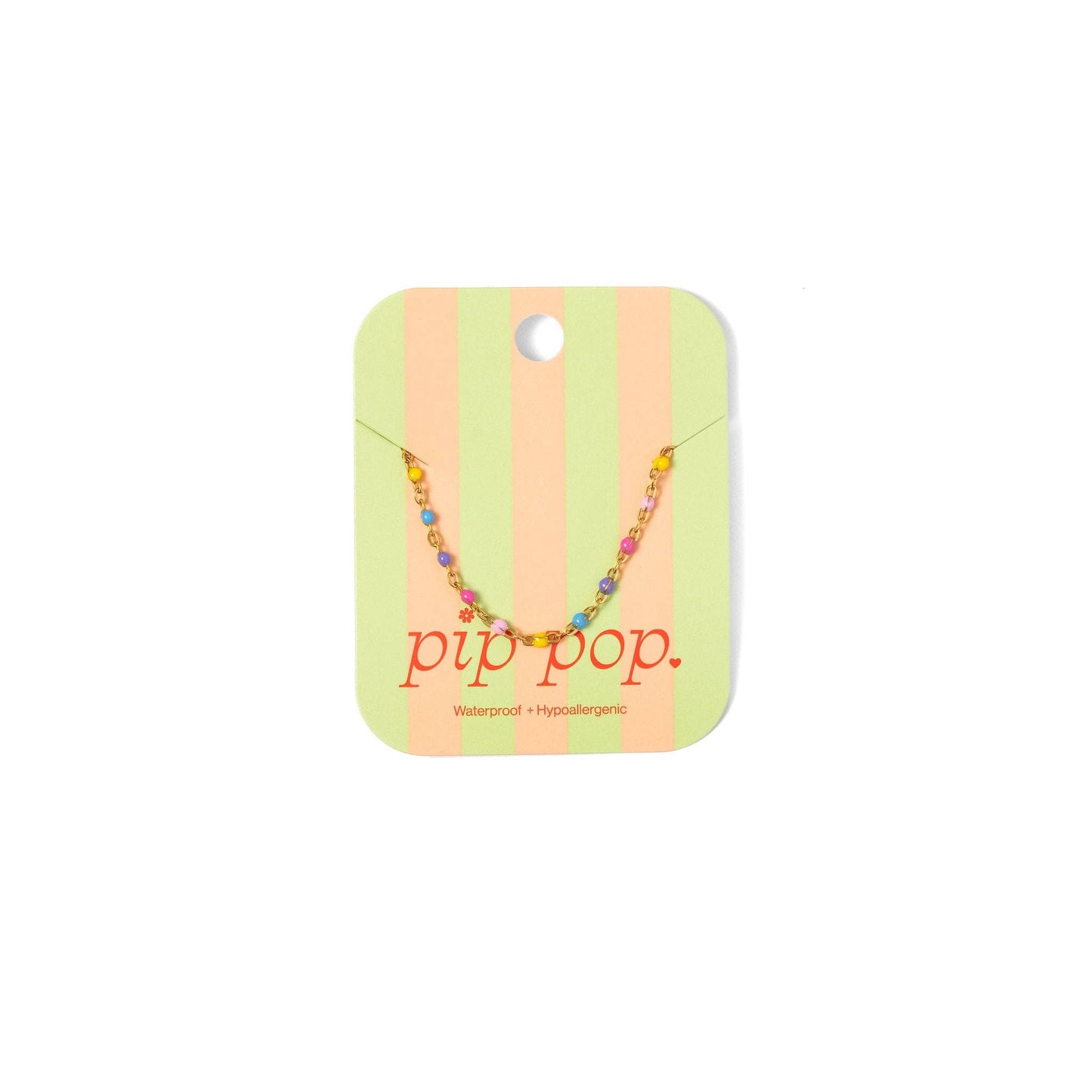 ENAMEL BEAD NECKLACE || PINK