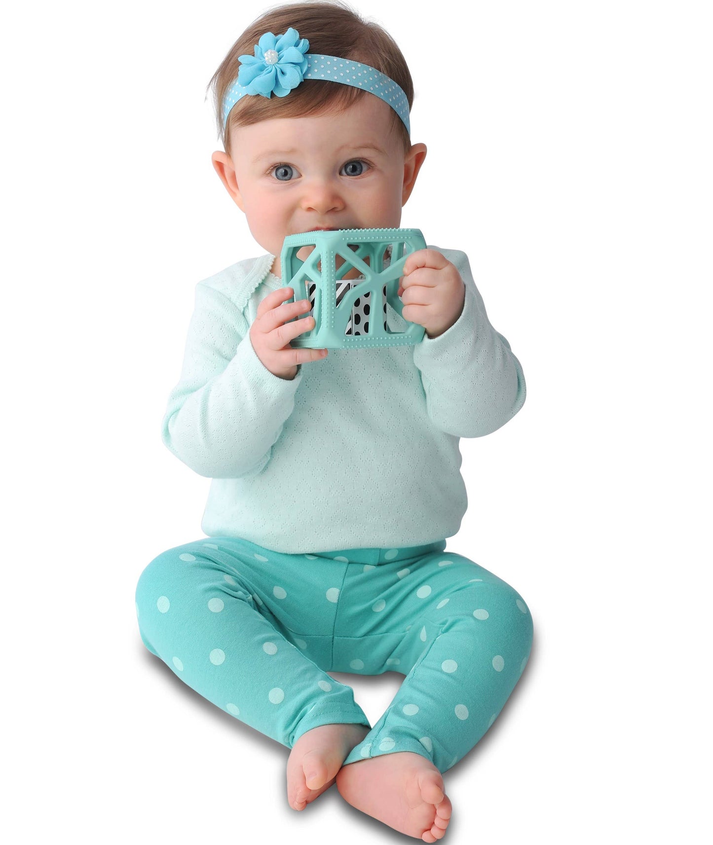 CHEW CUBE || SILICONE TEETHER RATTLE || MARBLE GREY