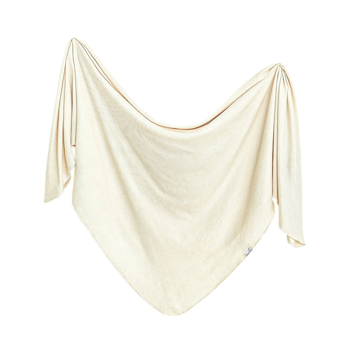 RIB KNIT SWADDLE BLANKET || MOONSTONE