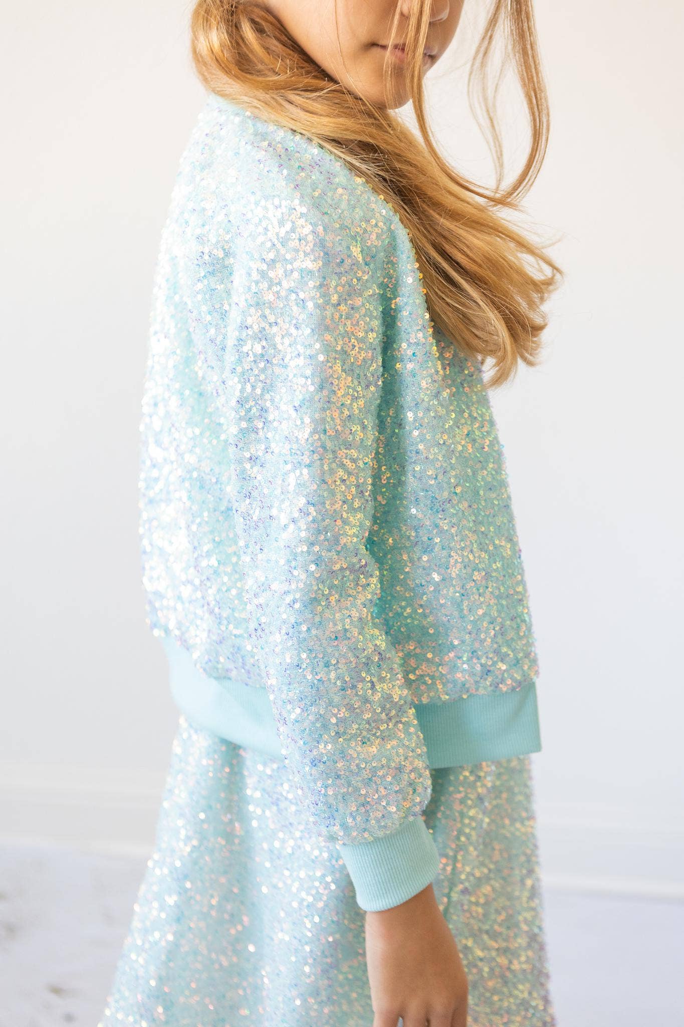 AQUA SEQUIN JACKET