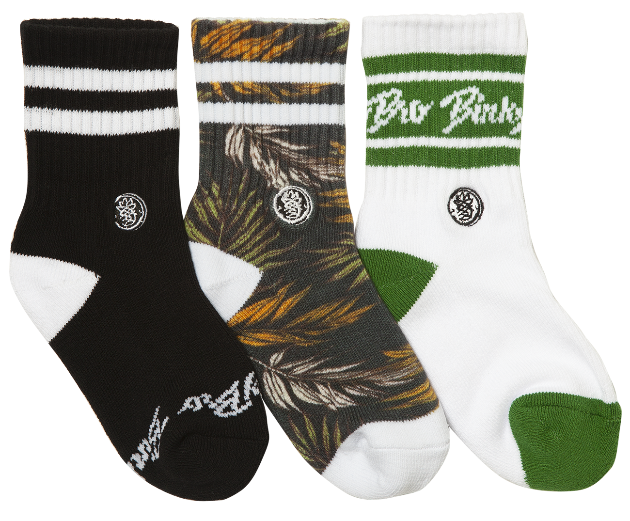 SOCKS 3-PACK || CHARCOAL PALMS (TODDLER)