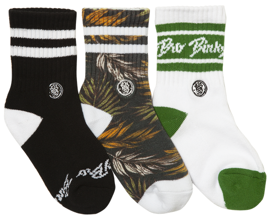 SOCKS 3-PACK || CHARCOAL PALMS (TODDLER)