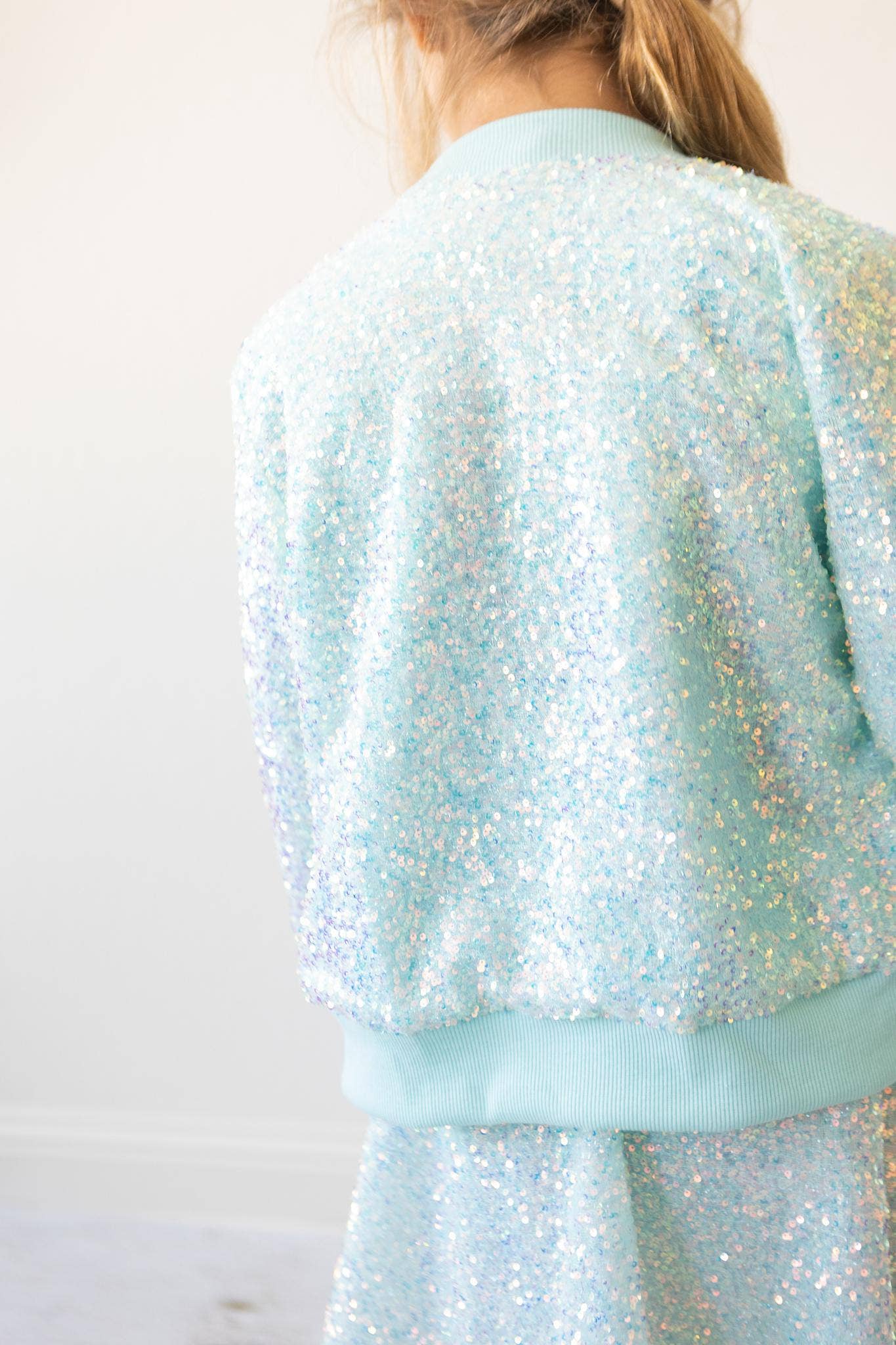 AQUA SEQUIN JACKET