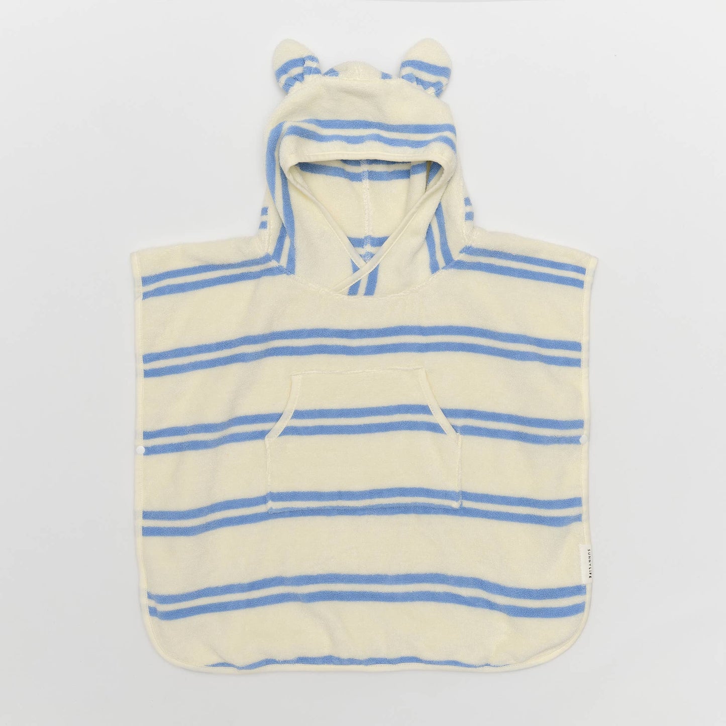 CHARACTER HOODED TOWEL || BLUE STRIPE