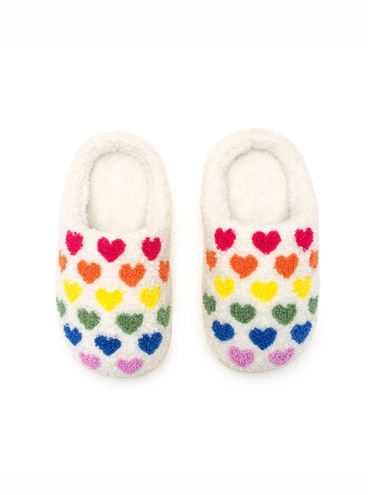 INDOOR / OUTDOOR SLIPPERS || RAINBOW HEARTS