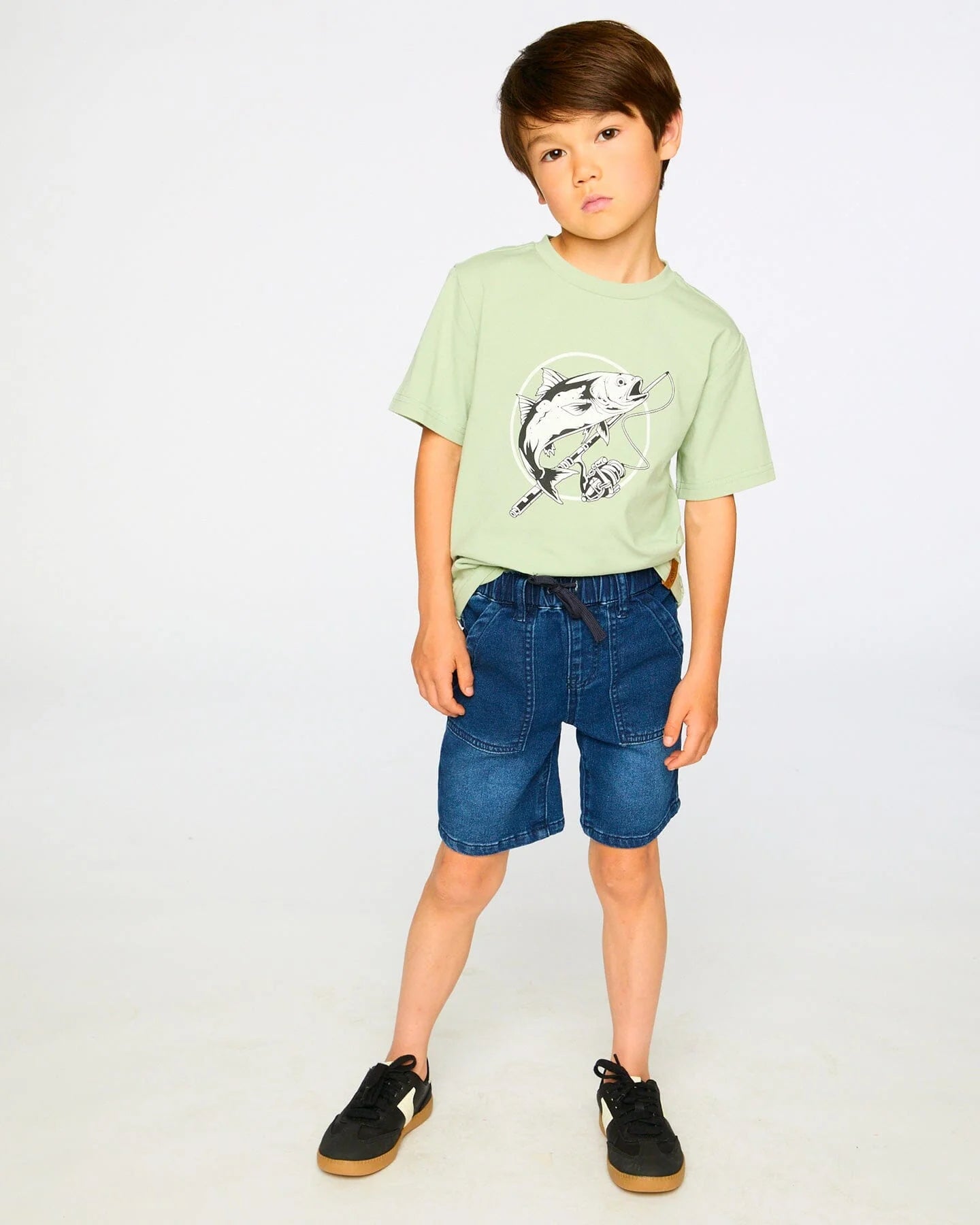 ORGANIC COTTON FISH T-SHIRT || SAGE