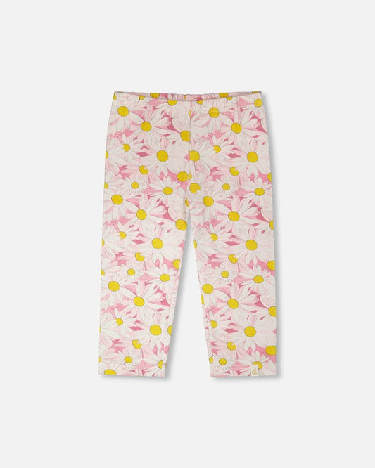 PRINTED DAISIES JERSEY CAPRI
