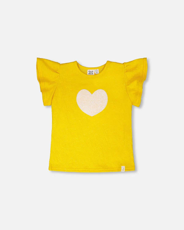 CRINKLE JERSEY TOP || YELLOW