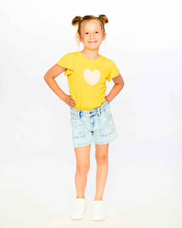 CRINKLE JERSEY TOP || YELLOW