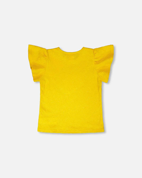 CRINKLE JERSEY TOP || YELLOW