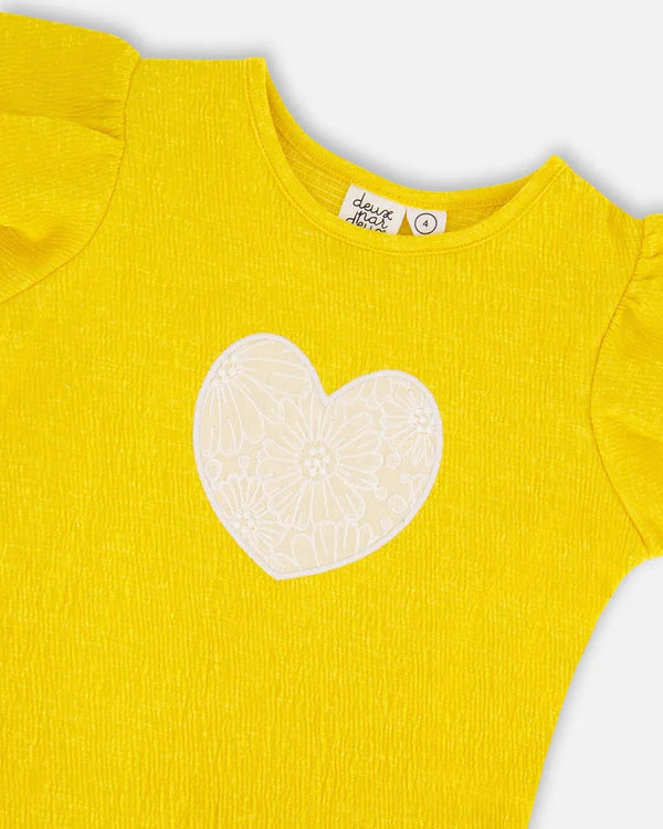 CRINKLE JERSEY TOP || YELLOW