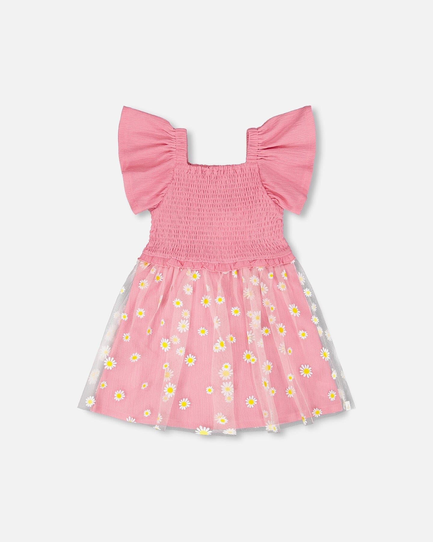 MESH & CRINKLE JERSEY DRESS || PINK