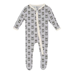 PRINT FOOTIE W/ 2 WAY ZIPPER || DOVE BULLDOGS