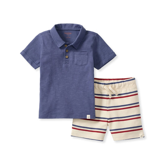USA STRIPE POLO SHIRT SET