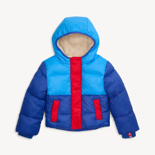 STORM BLUE NYLON PUFFER PARKA