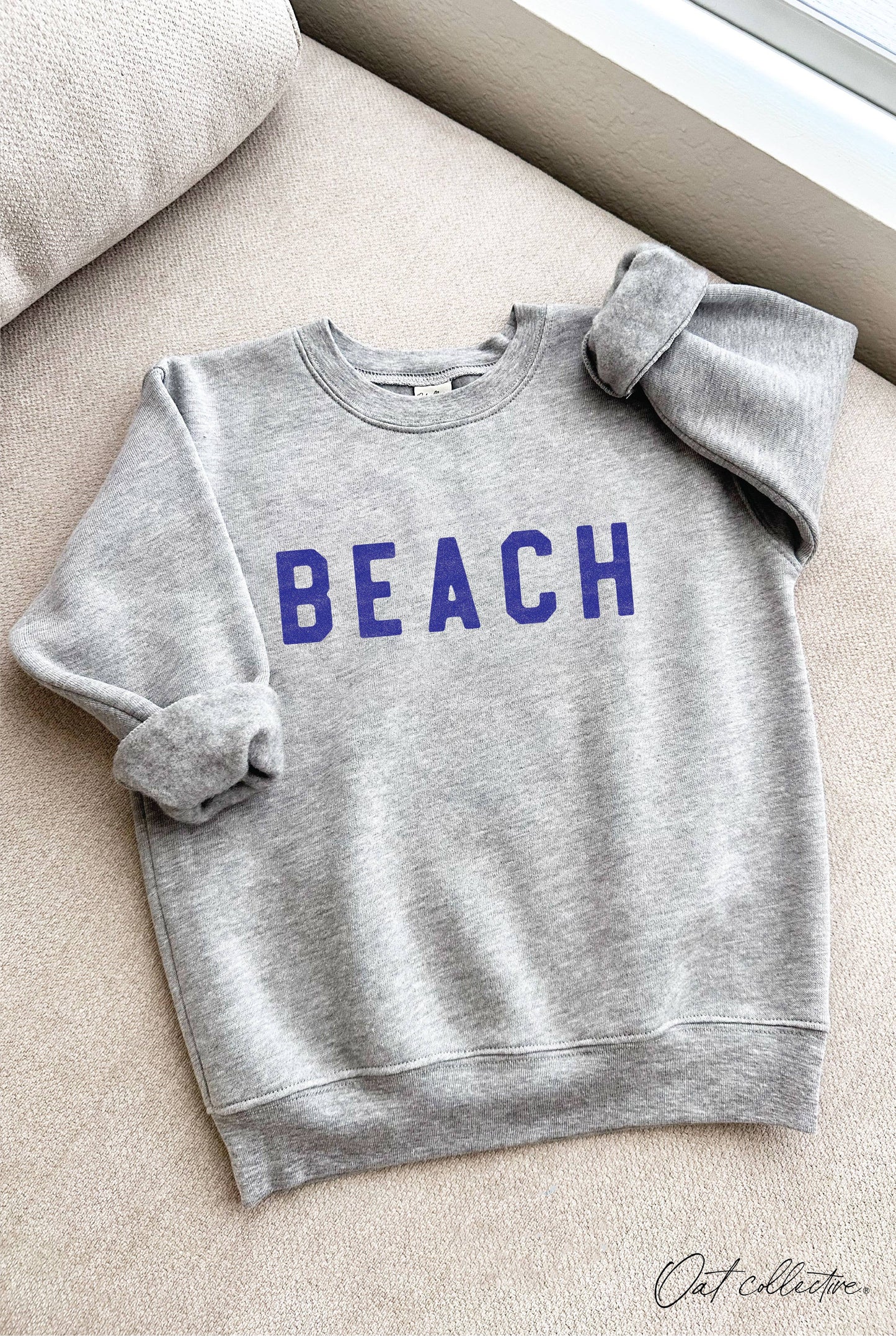 BEACH UNISEX SWEATSHIRT || HEATHER ROYAL