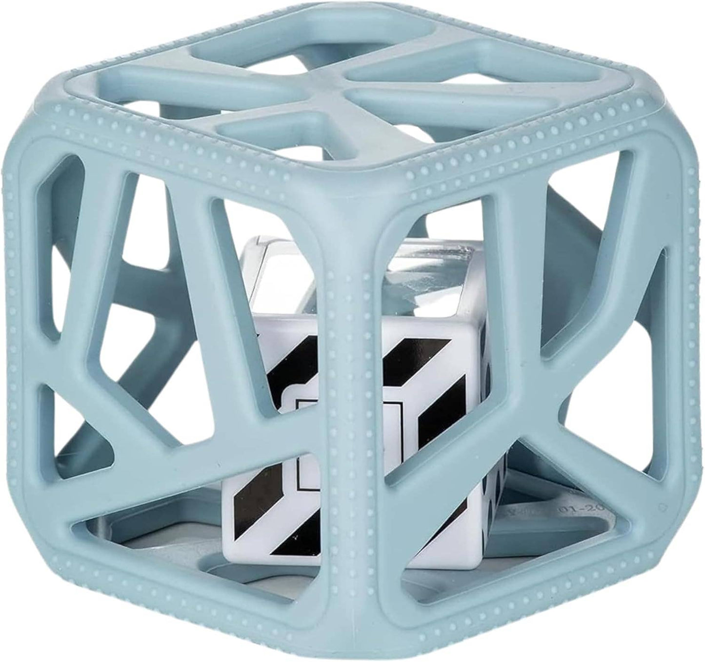 CHEW CUBE || SILICONE TEETHER RATTLE || BLUE