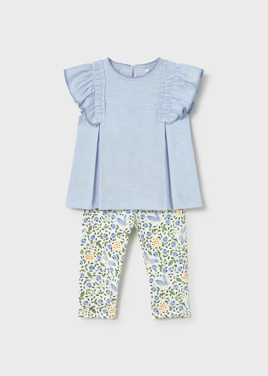 PRINTED LEGGINGS & SHIRT SET || SKY