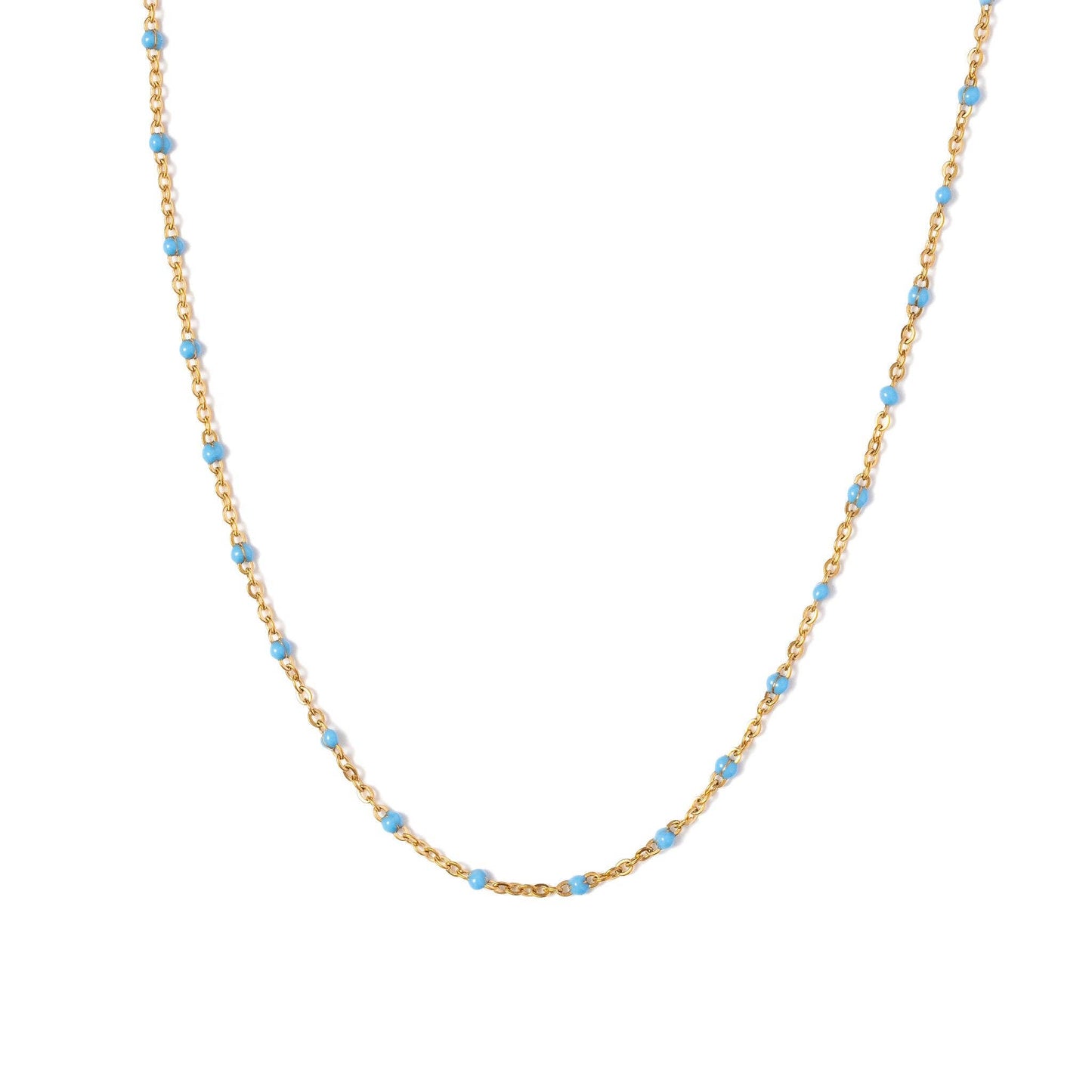 ENAMEL BEAD NECKLACE || PINK