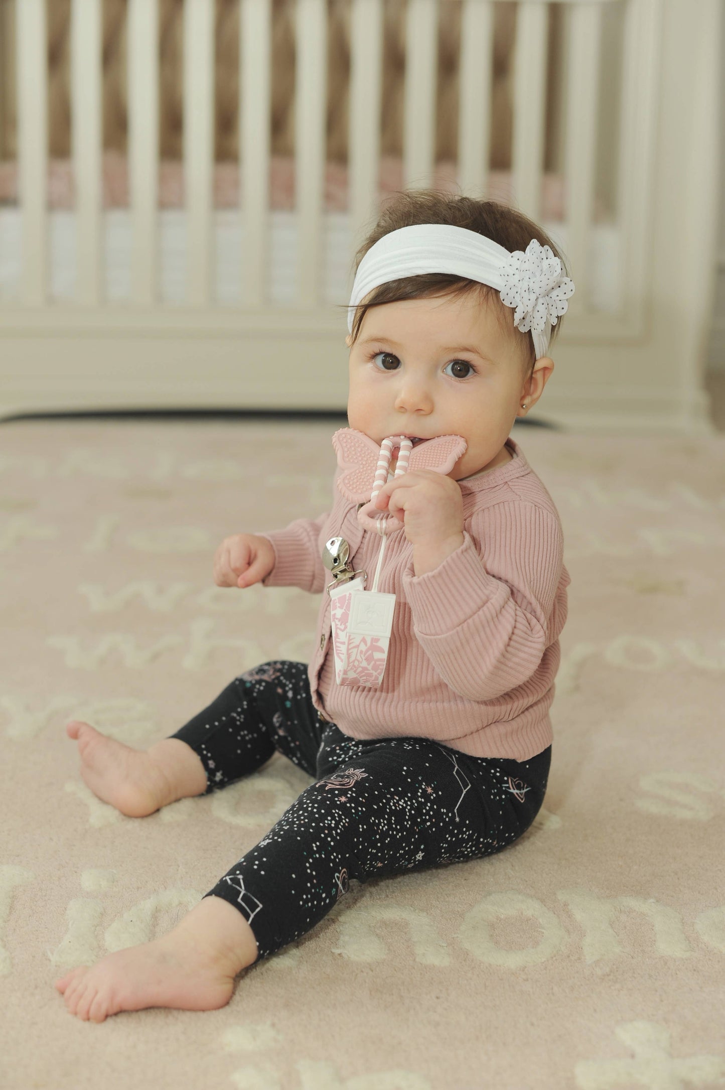 TOOTH BRUSH TEETHER || PINK BUTTERFLY