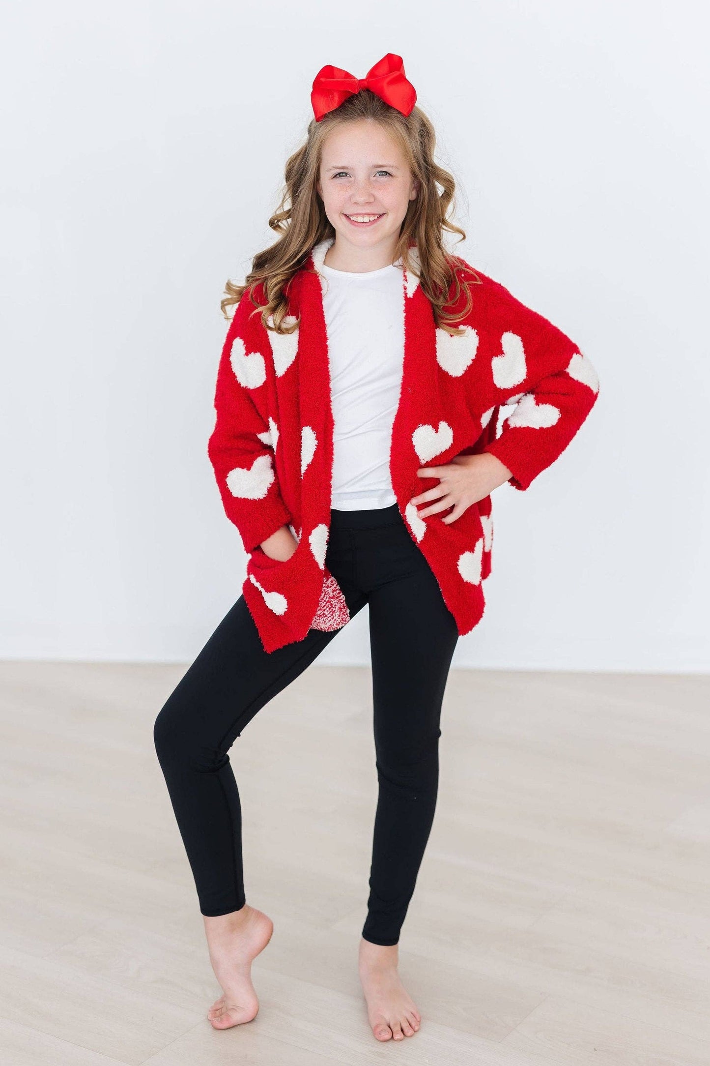 HEART COZY CARDIGAN || RED