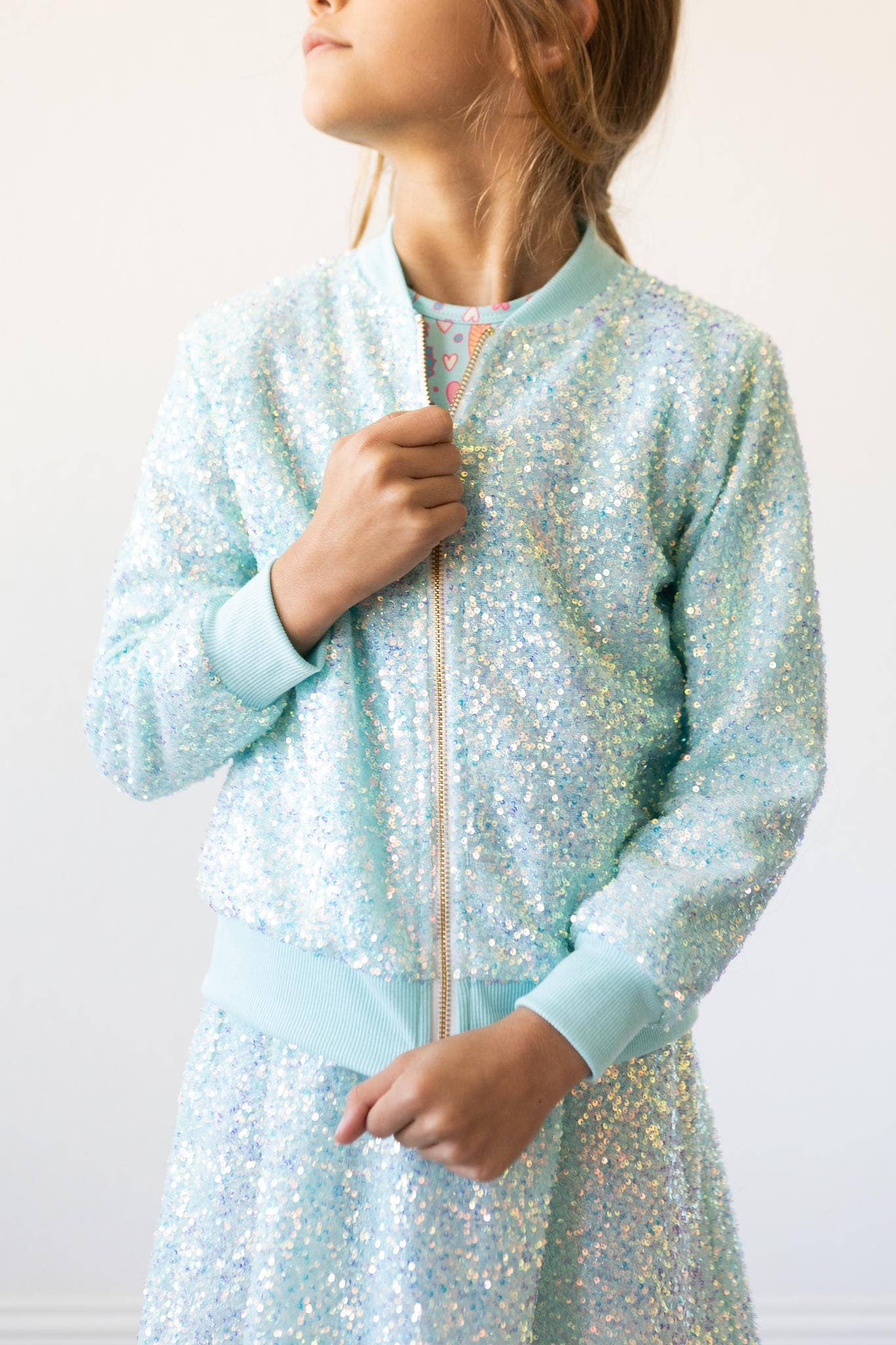 AQUA SEQUIN JACKET