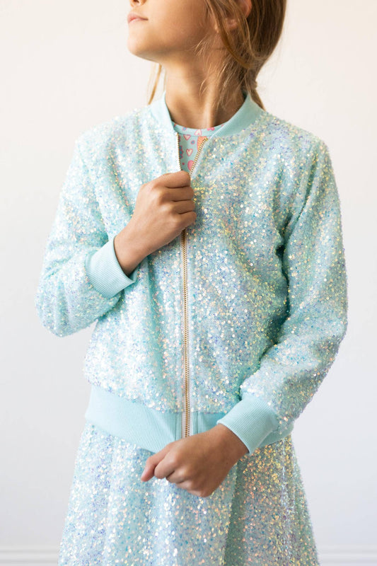 AQUA SEQUIN JACKET