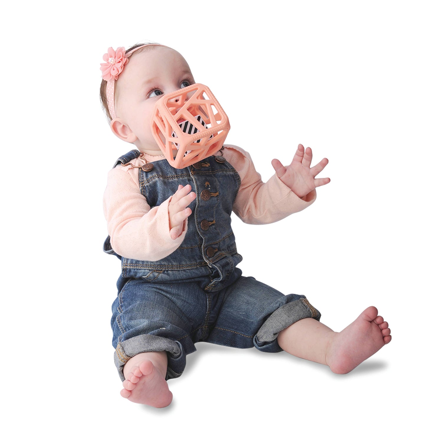 CHEW CUBE || SILICONE TEETHER RATTLE || BLUE