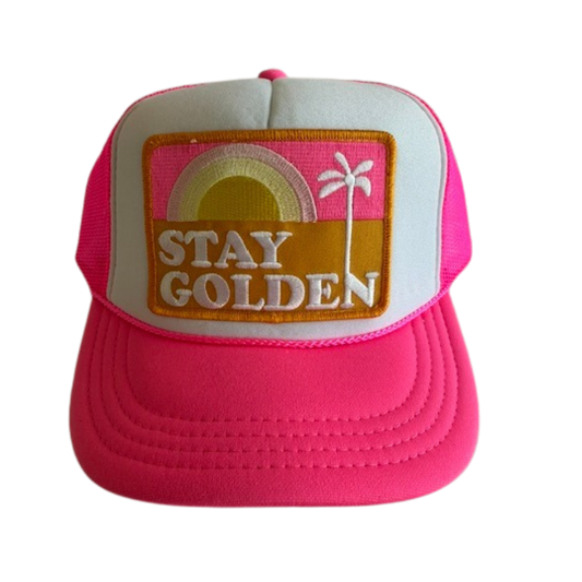 STAY GOLDEN KIDS HAT || PINK