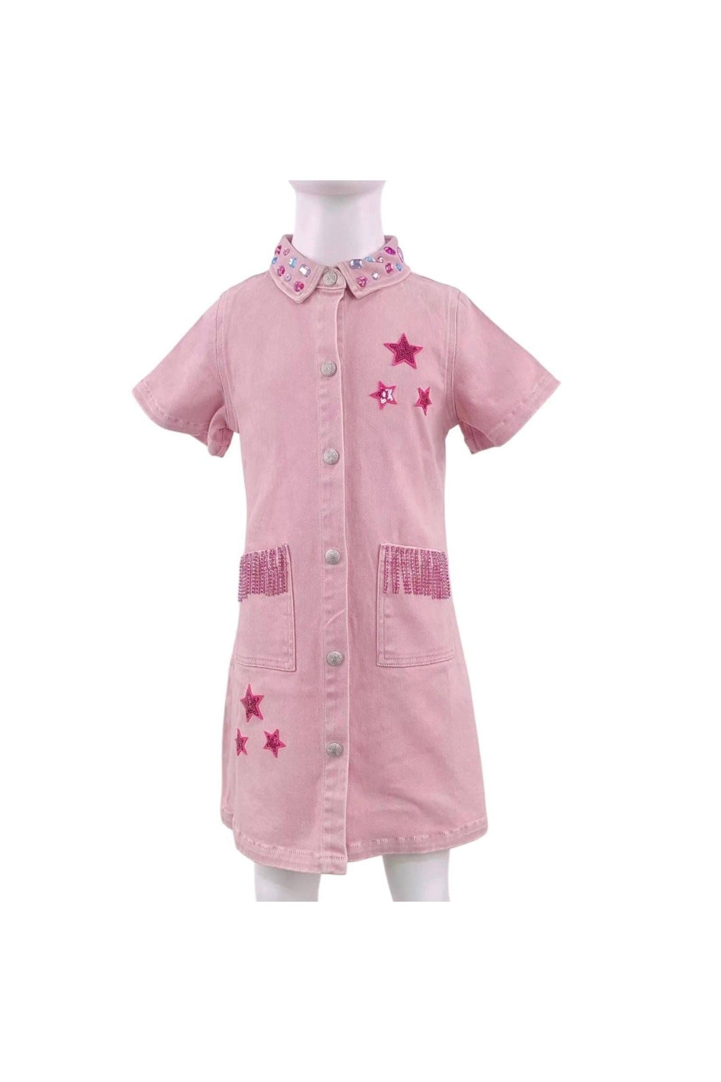PINK DENIM DRESS
