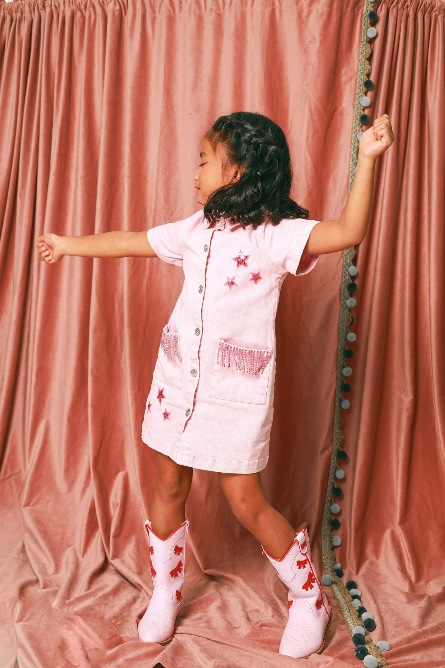 PINK DENIM DRESS