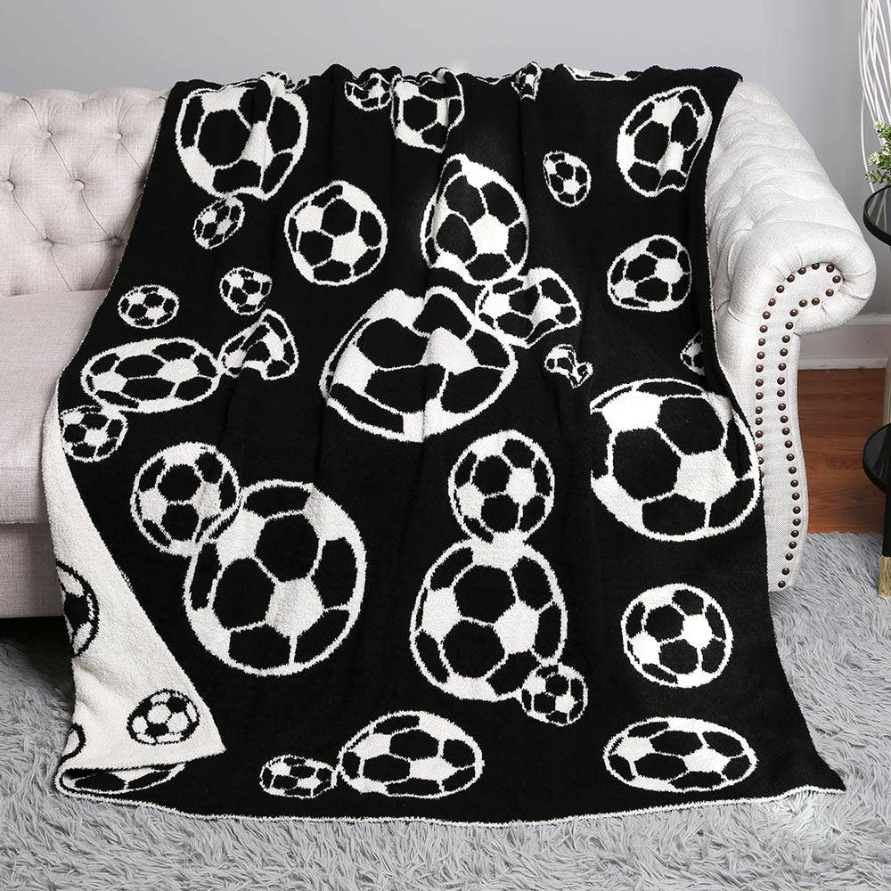 SOCCER REVERSIBLE THROW BLANKET