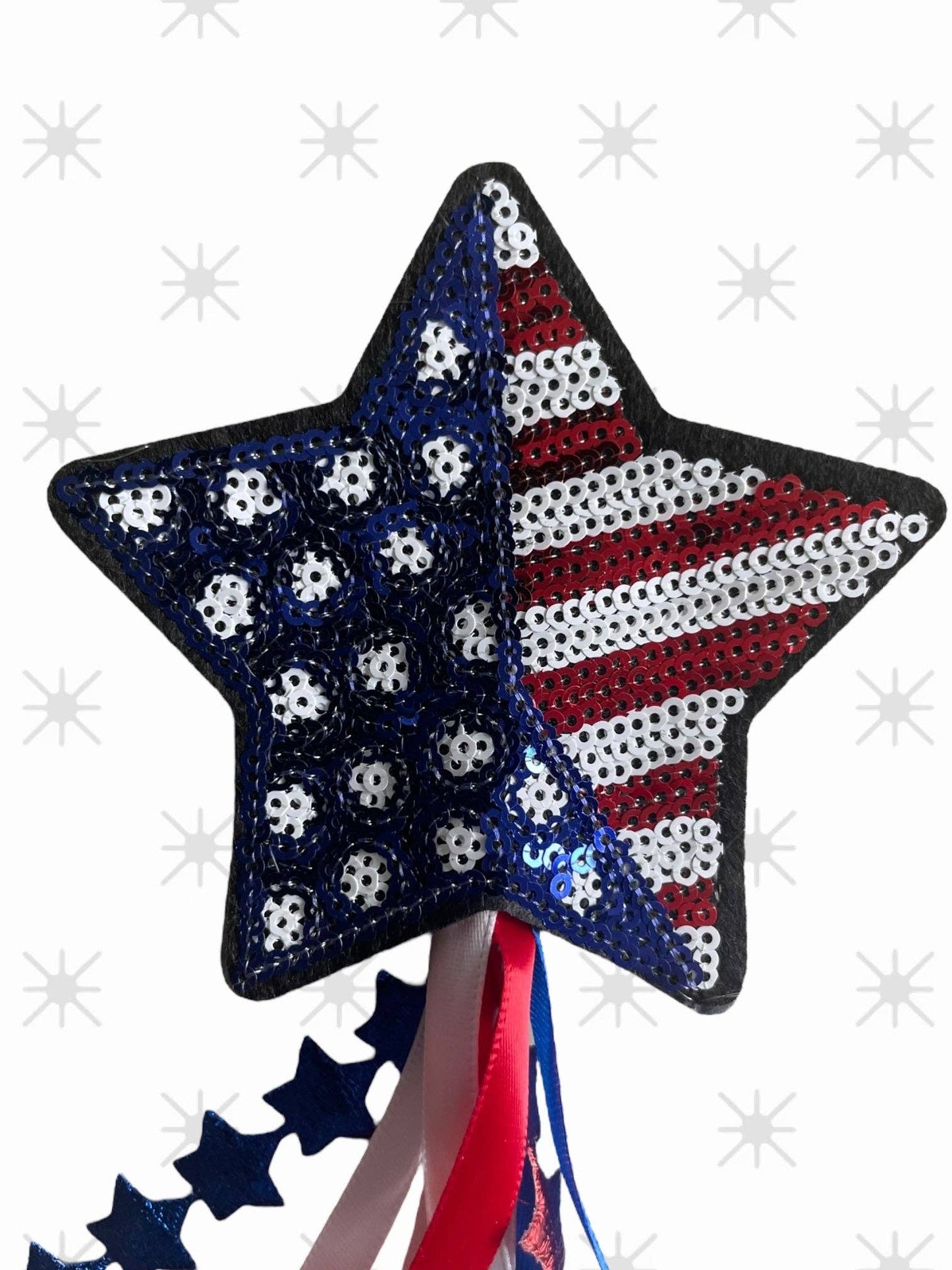 PATRIOTIC RIBBON WAND || RED